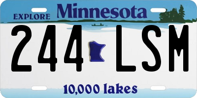 MN license plate 244LSM