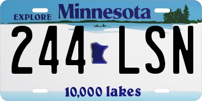 MN license plate 244LSN