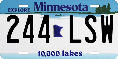 MN license plate 244LSW