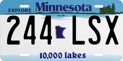 MN license plate 244LSX