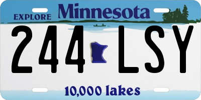 MN license plate 244LSY