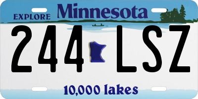 MN license plate 244LSZ