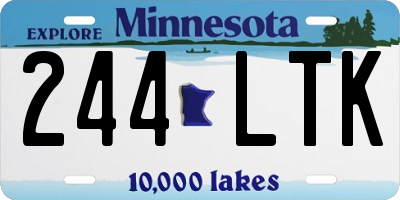 MN license plate 244LTK