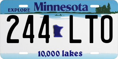 MN license plate 244LTO