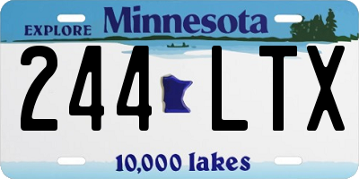 MN license plate 244LTX