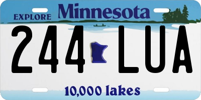 MN license plate 244LUA