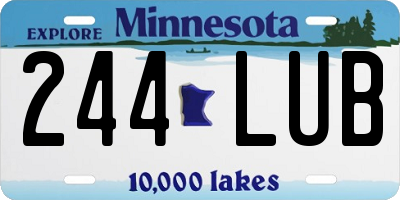 MN license plate 244LUB