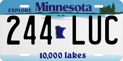 MN license plate 244LUC
