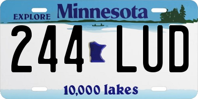 MN license plate 244LUD
