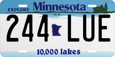 MN license plate 244LUE