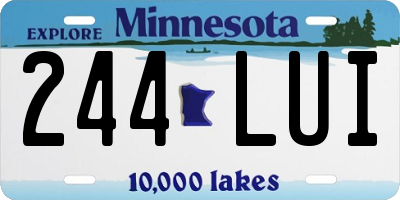 MN license plate 244LUI