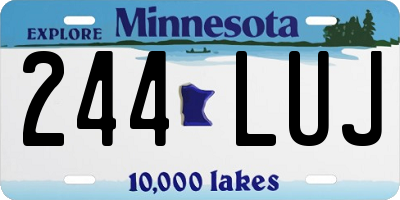 MN license plate 244LUJ