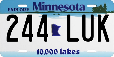 MN license plate 244LUK