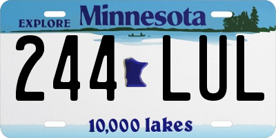 MN license plate 244LUL