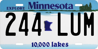 MN license plate 244LUM