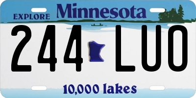 MN license plate 244LUO