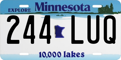 MN license plate 244LUQ