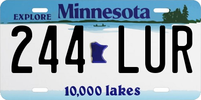 MN license plate 244LUR