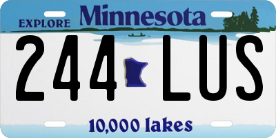 MN license plate 244LUS