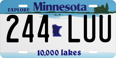 MN license plate 244LUU