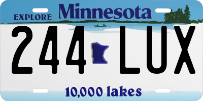 MN license plate 244LUX