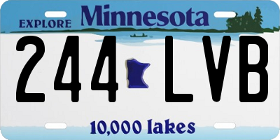 MN license plate 244LVB