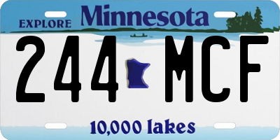 MN license plate 244MCF