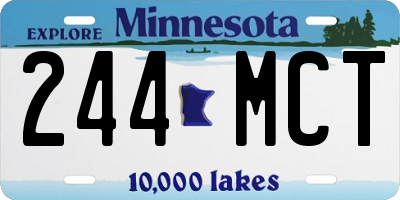 MN license plate 244MCT