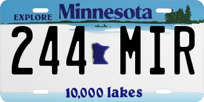 MN license plate 244MIR