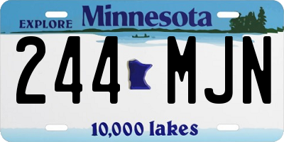 MN license plate 244MJN
