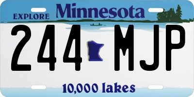 MN license plate 244MJP
