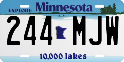 MN license plate 244MJW