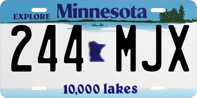 MN license plate 244MJX