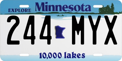 MN license plate 244MYX