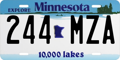 MN license plate 244MZA