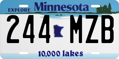 MN license plate 244MZB