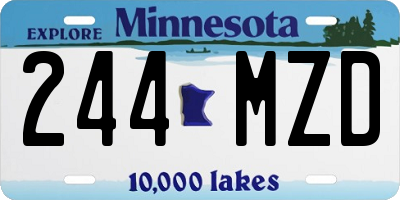 MN license plate 244MZD