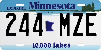 MN license plate 244MZE