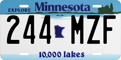 MN license plate 244MZF