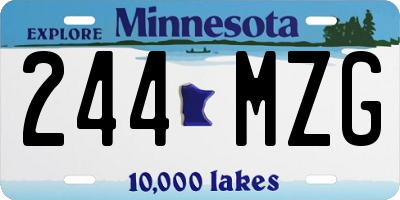 MN license plate 244MZG