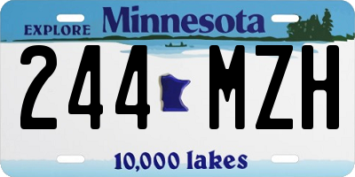 MN license plate 244MZH