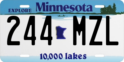 MN license plate 244MZL