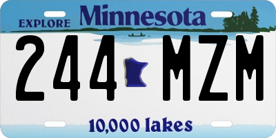 MN license plate 244MZM