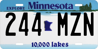 MN license plate 244MZN