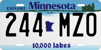 MN license plate 244MZO
