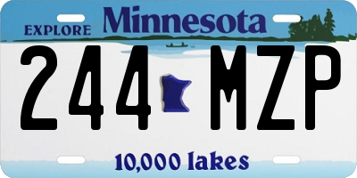 MN license plate 244MZP