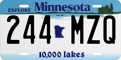 MN license plate 244MZQ