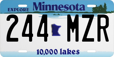 MN license plate 244MZR