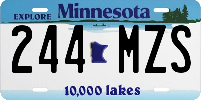 MN license plate 244MZS