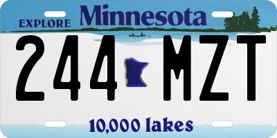 MN license plate 244MZT